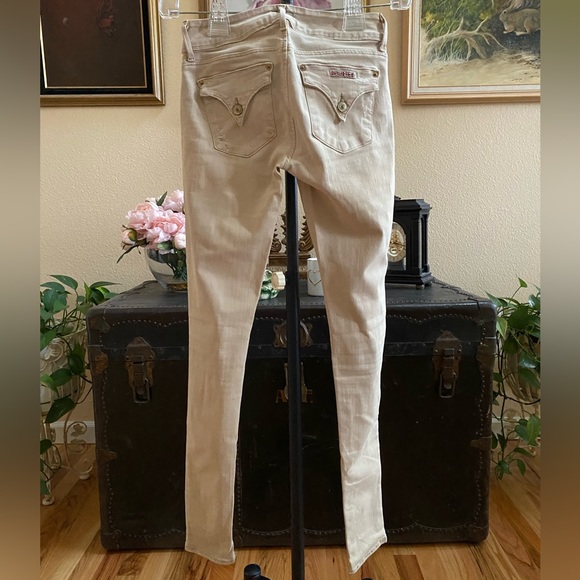 Hudson Collin Skinny Jeans distressed khaki ecru jeans Size 26 - Picture 2 of 8